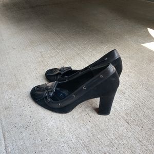 Polo Ralph Lauren Black Suede Boat Heels